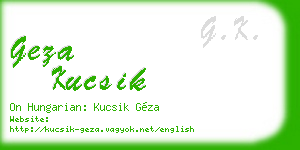 geza kucsik business card